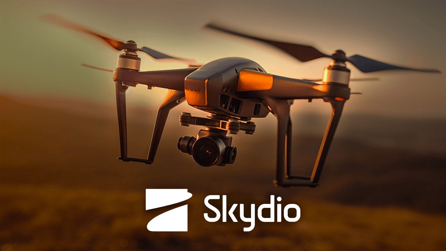 Skydio autonomous drone with AI-powered obstacle avoidance and six cameras, used for public safety and industrial inspection