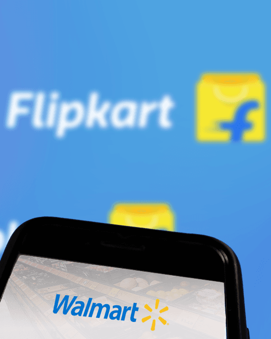 Flipkart and Walmart logos with Telangana government seal, representing the July 2023 tripartite collaboration for MSME digit