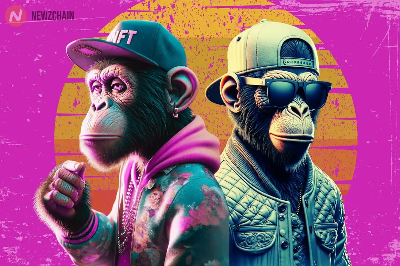 Digital artwork representing NFTs and blockchain technology trends