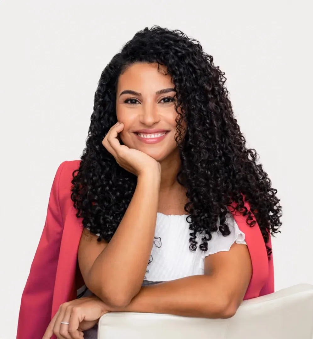 LUS Brands logo with curly hair illustrations