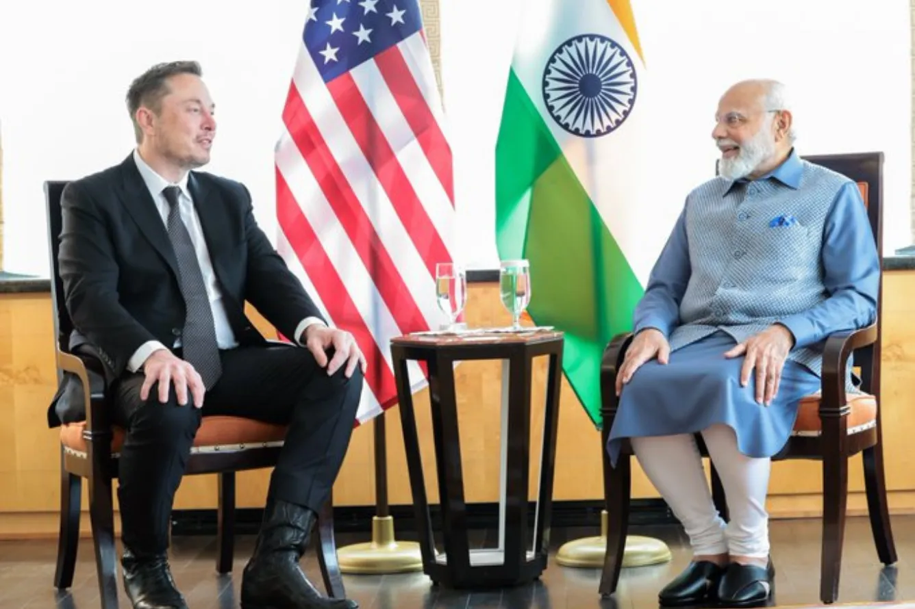 Elon Musk speaks onstage; Tesla and SpaceX CEO visiting India to meet PM Modi