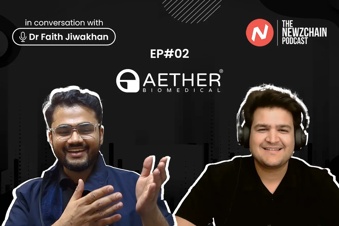 Dr. Faith Jiwakhan and Dhruv Argawal, co-founders of Aether Biomedical, with the Zeus prosthetic arm