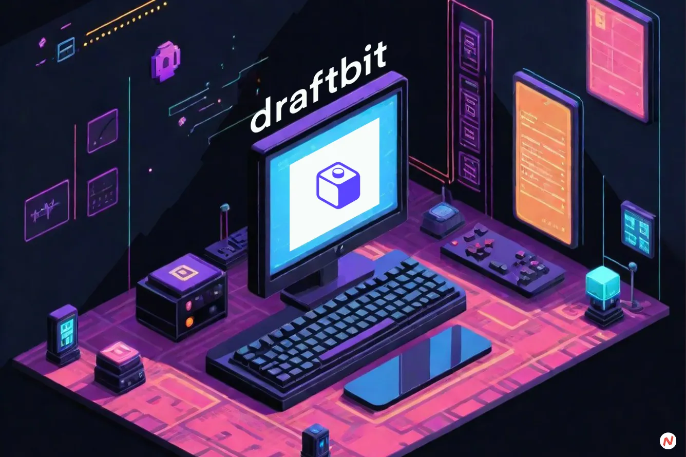 Draftbit no-code mobile app development platform interface on screen