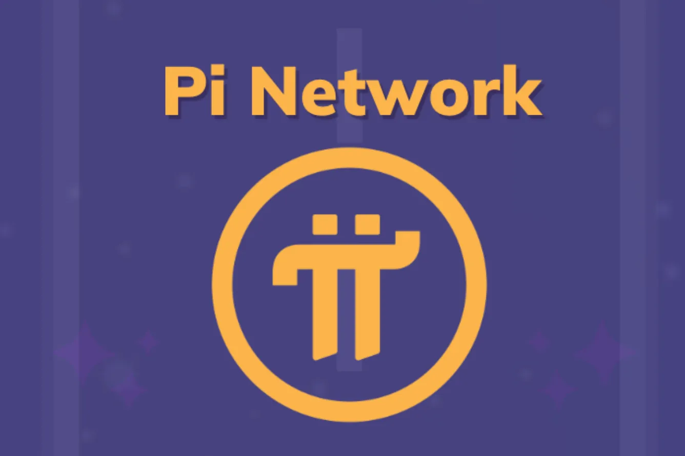 Pi Network logo or mobile interface: crypto platform announcing 10 million KYC-verified users milestone with plans for Open N