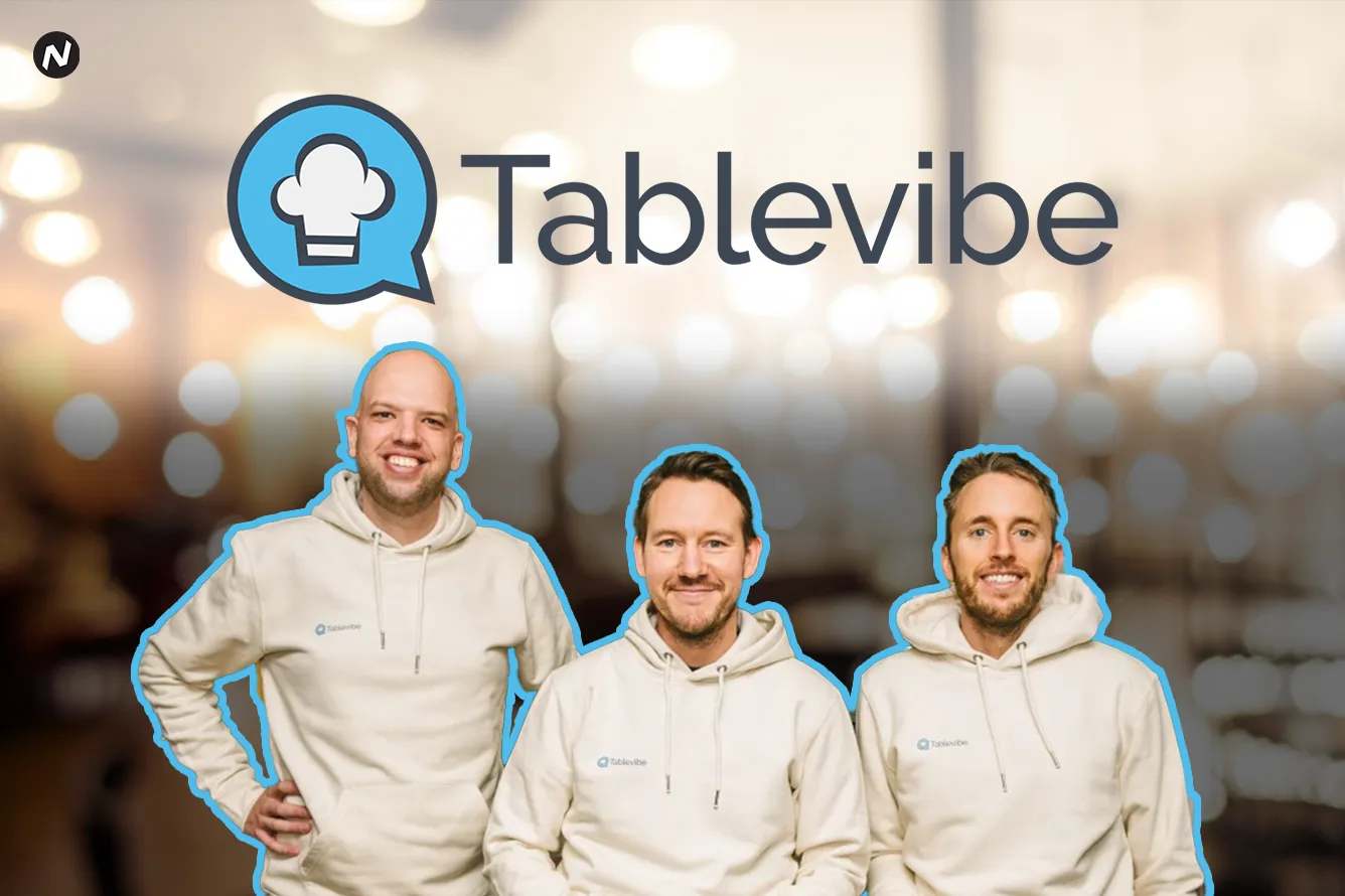 Tablevibe logo with a restaurant illustration, representing online food ordering and customer feedback