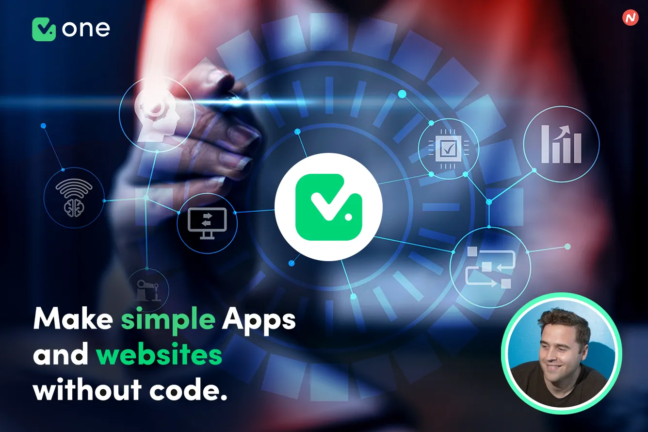 V.One no-code app builder by Jeremy Redman, enabling mobile app creation for everyone
