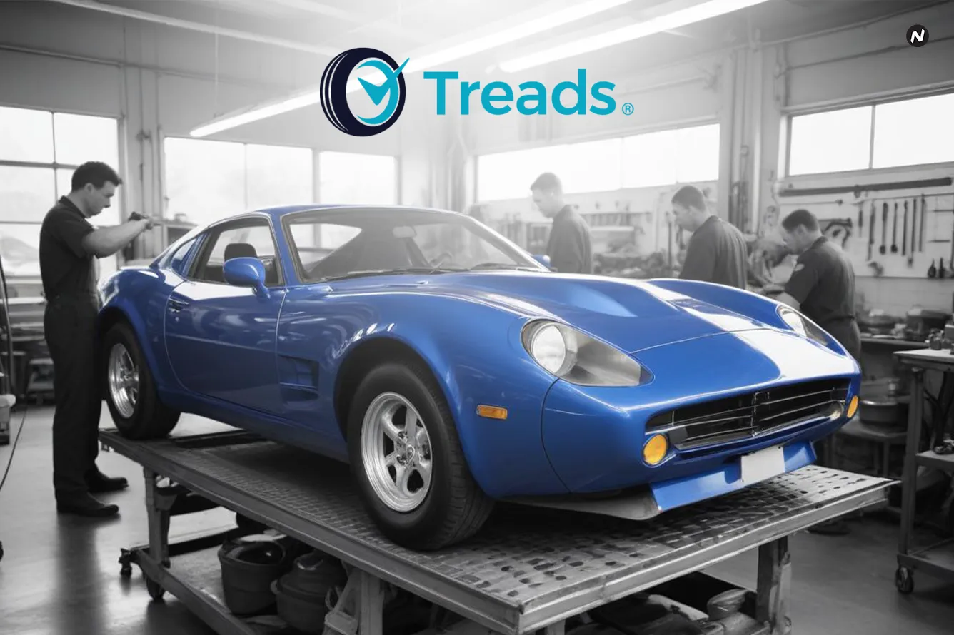 Treads AI-powered car maintenance subscription service offering tire replacements, alignments, and mobile installation