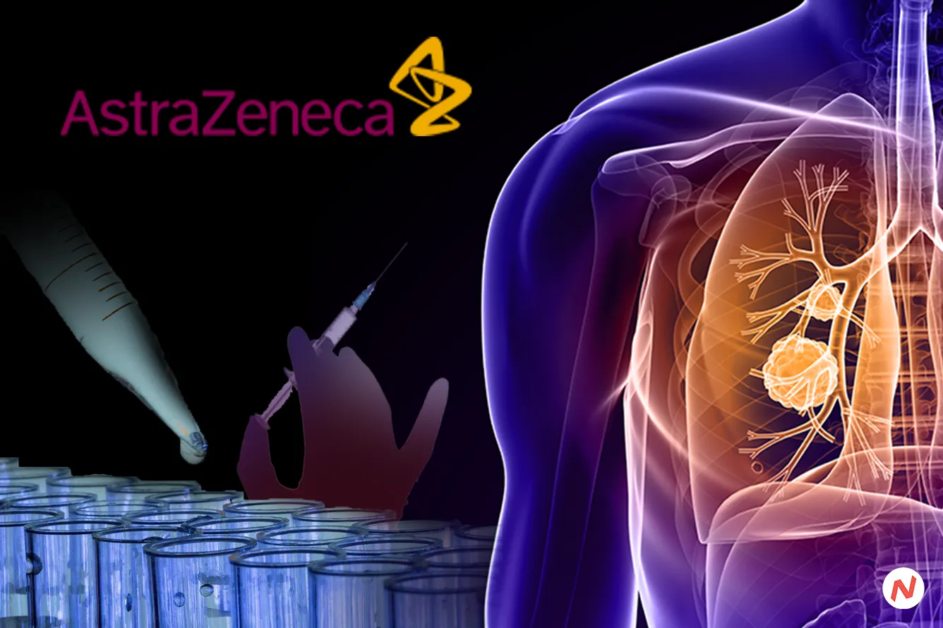 AstraZeneca logo; company's cancer drug Imfinzi failed Phase 3 ADJUVANT BR.31 trial for NSCLC