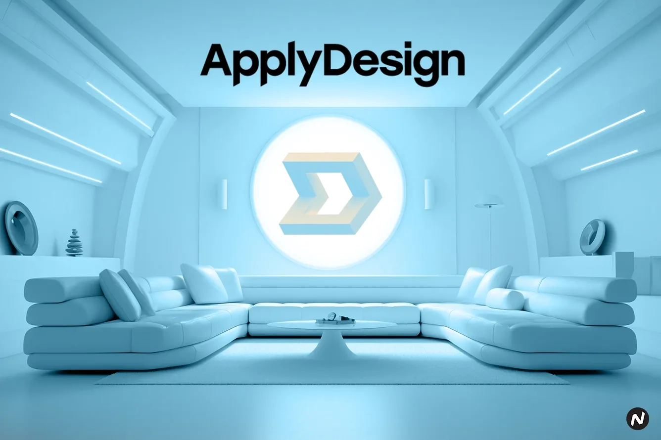 Apply Design logo or platform showing virtual home staging examples for real estate marketing