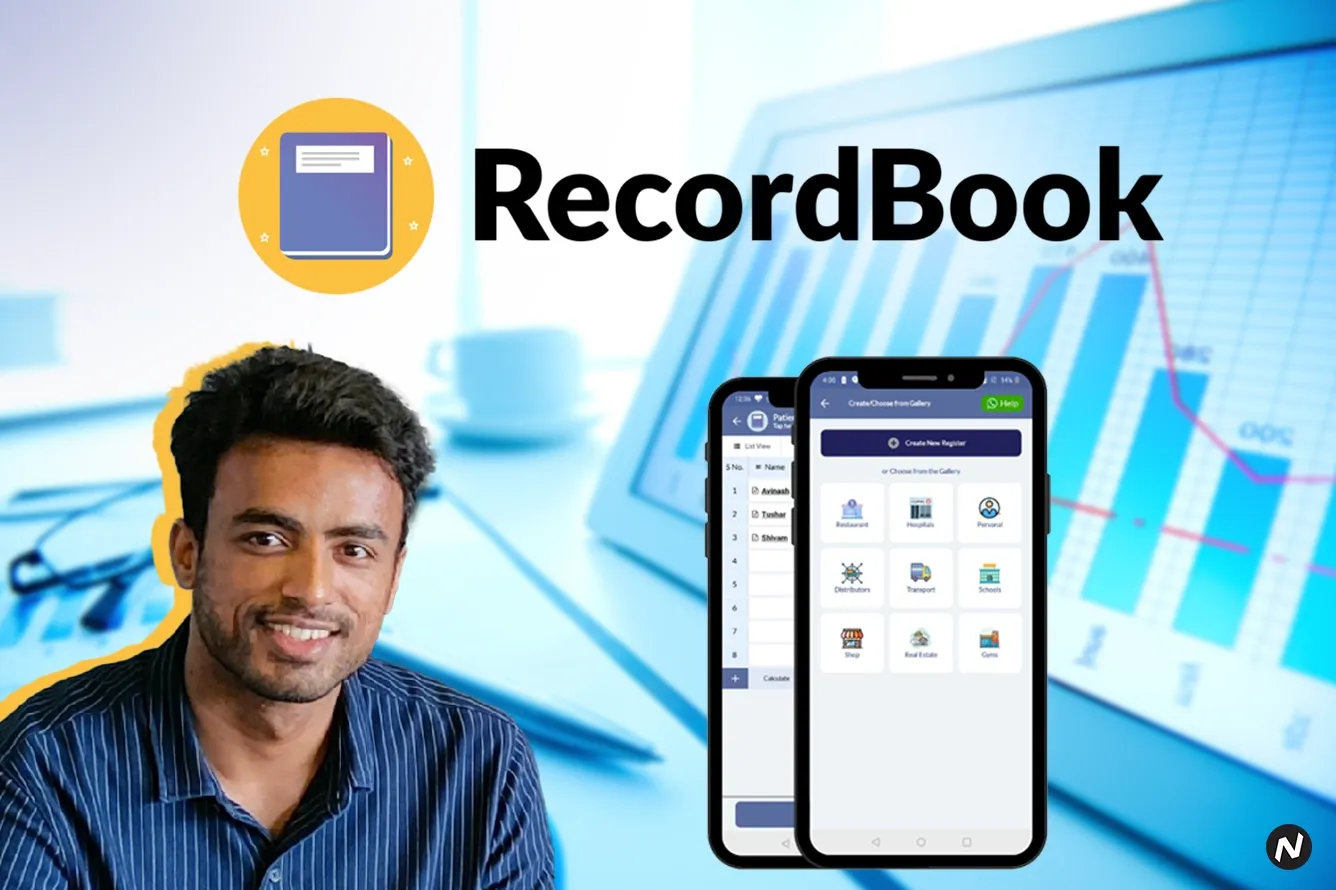 RecordBook app interface for small business digital record-keeping