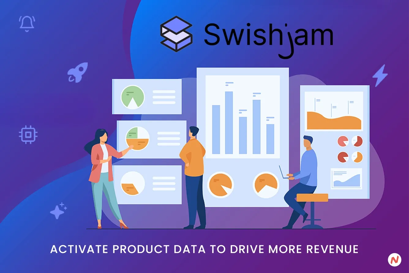Swishjam co-founders Collin Schneider and Zachary Zimbler with the analytics platform interface