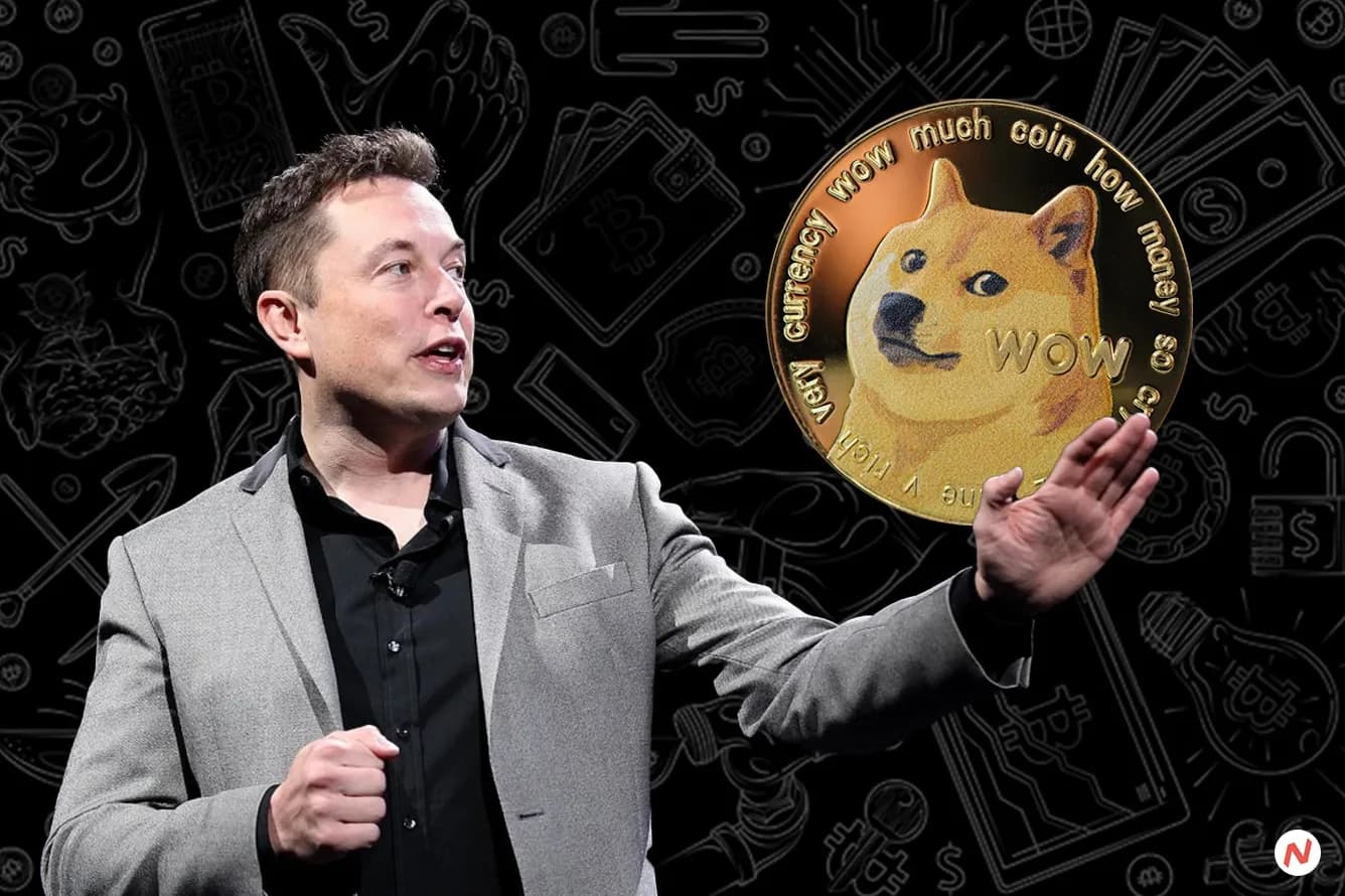 Elon Musk and a Dogecoin graphic illustrating the dismissed $258 billion lawsuit over his social media posts