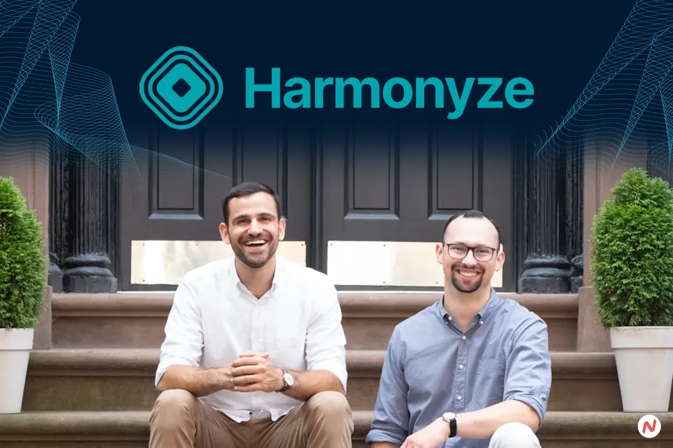 Harmonyze co-founders Gary Liskovich and Jonny Greenspan with AI agents for franchise management.