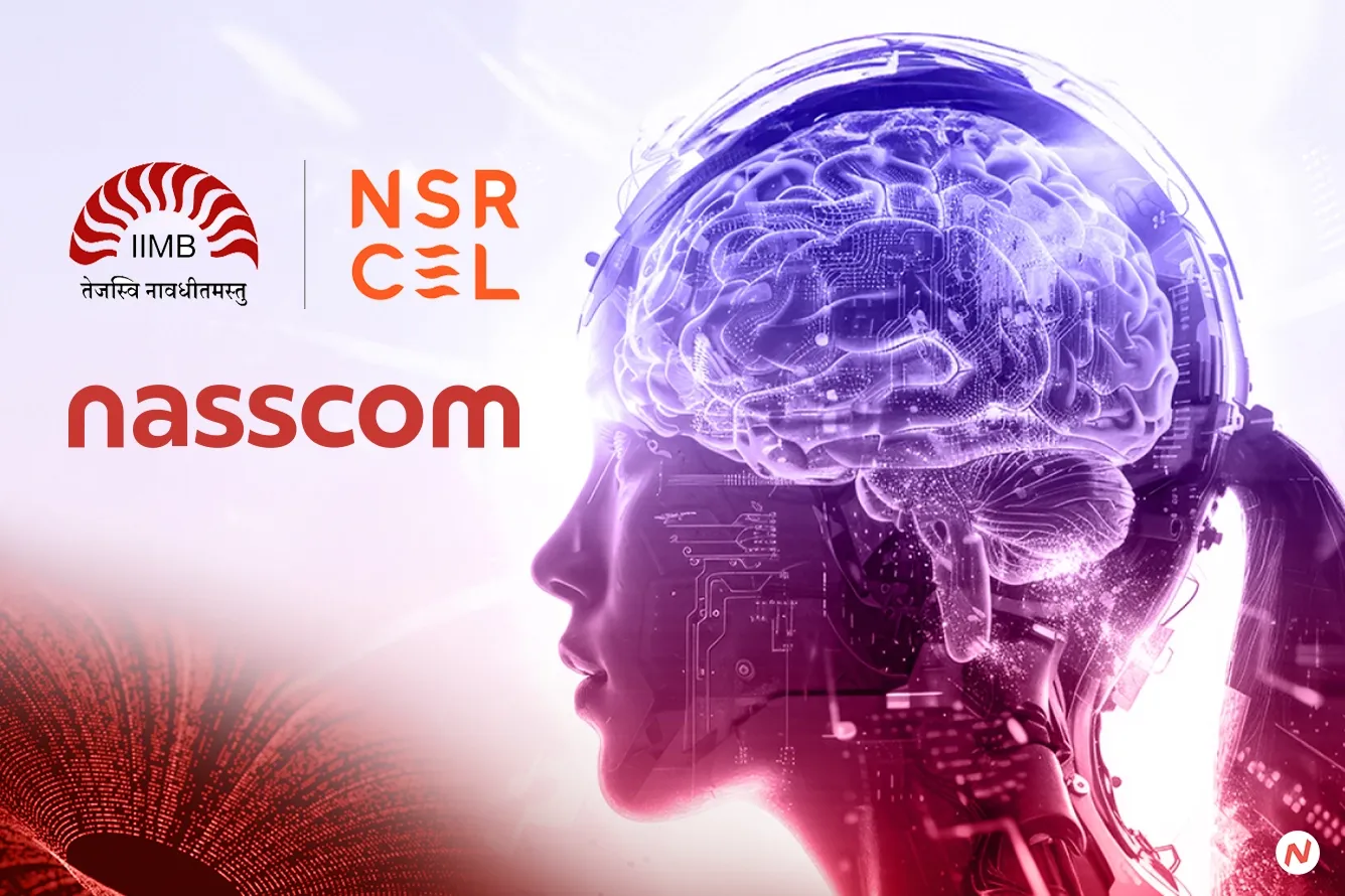 NSRCEL and nasscom AI logo or representatives announcing co-incubation partnership for AI and deeptech startups