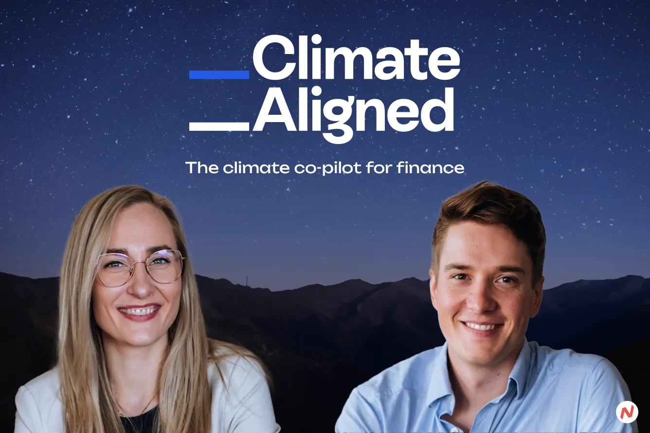 ClimateAligned platform for green finance and ESG evaluations, founded by Aleksi and Krista Tukiainen