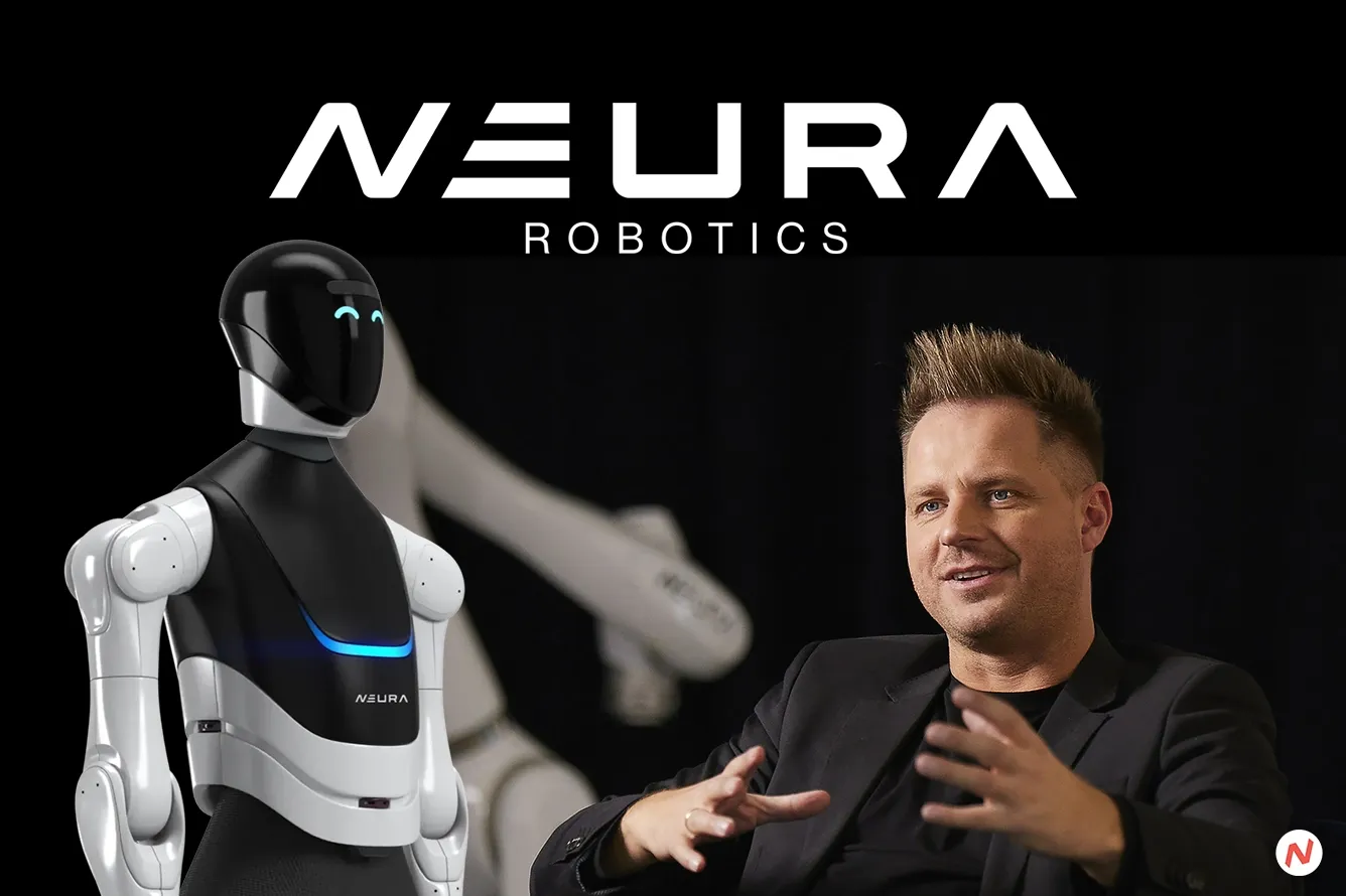 NEURA Robotics' MAiRA cobot showcasing human-robot collaboration in a factory setting