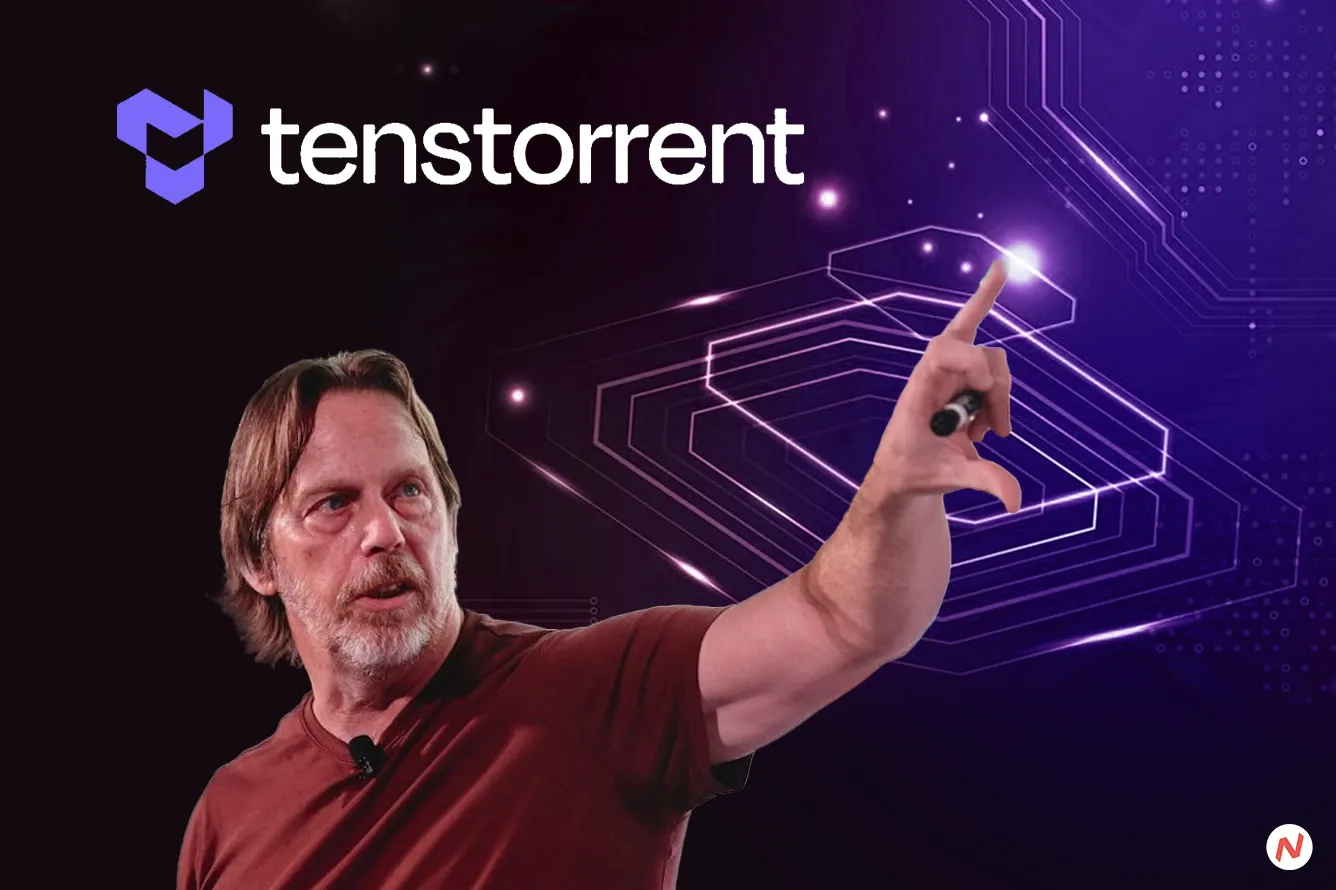 Tenstorrent AI processor chip designed for high-intensity workloads, with RISC-V and custom AI architecture