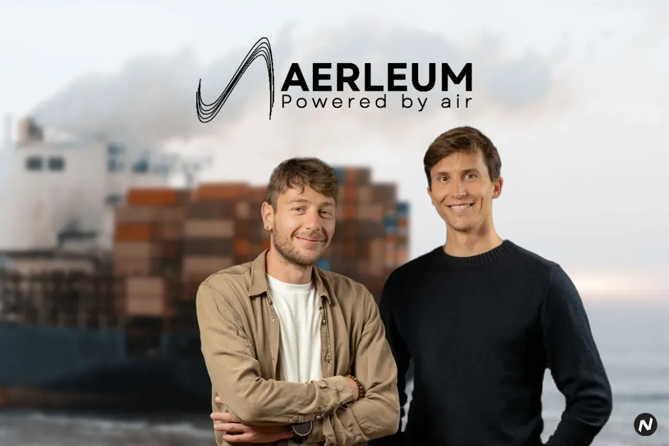 Aerleum co-founders Sébastien Fiedorow and Steven Bardey; the startup's DAC technology turns CO2 into methanol.