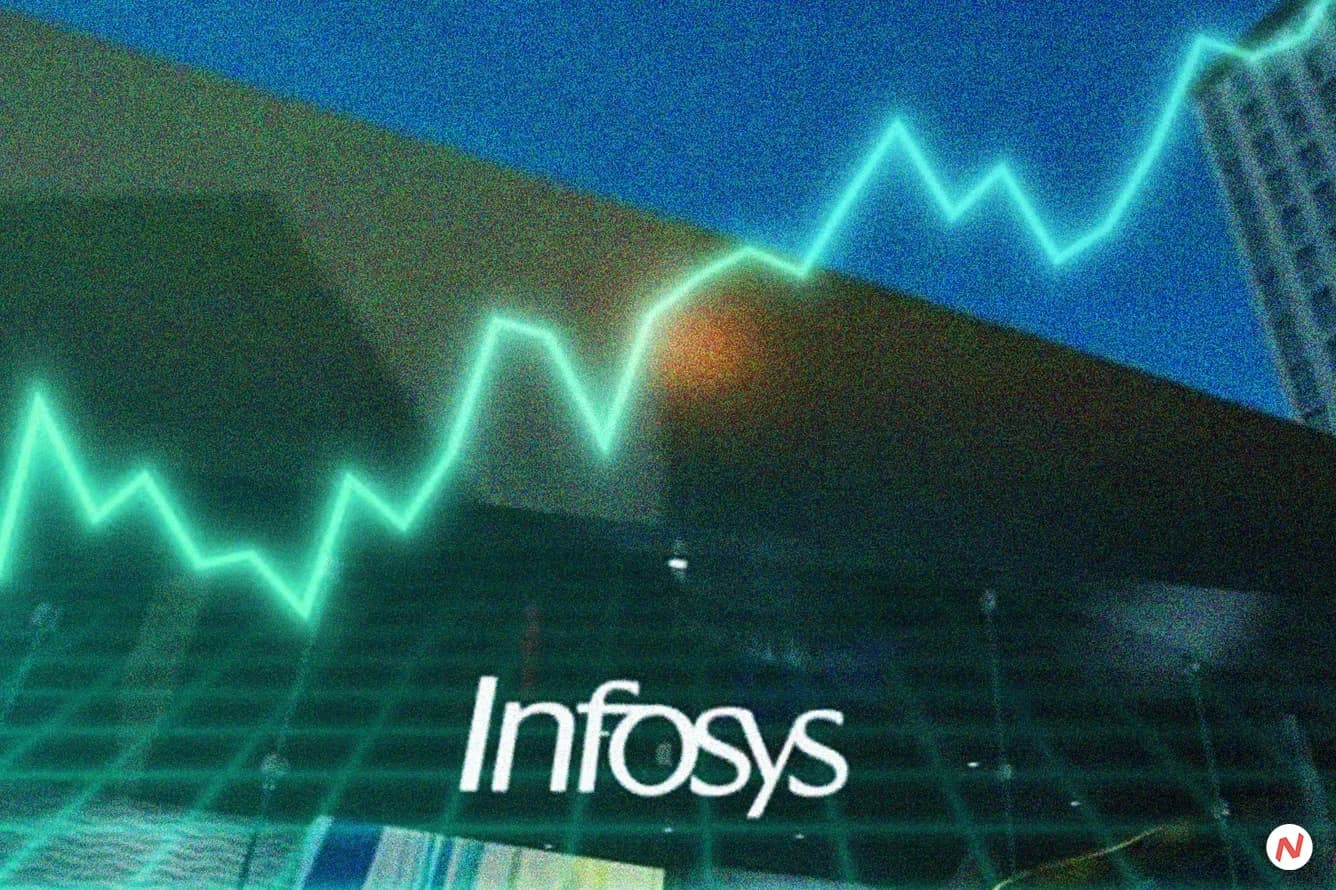 Infosys office building, representing the company reclaiming the No. 2 spot in Indian IT by overtaking Cognizant in revenue