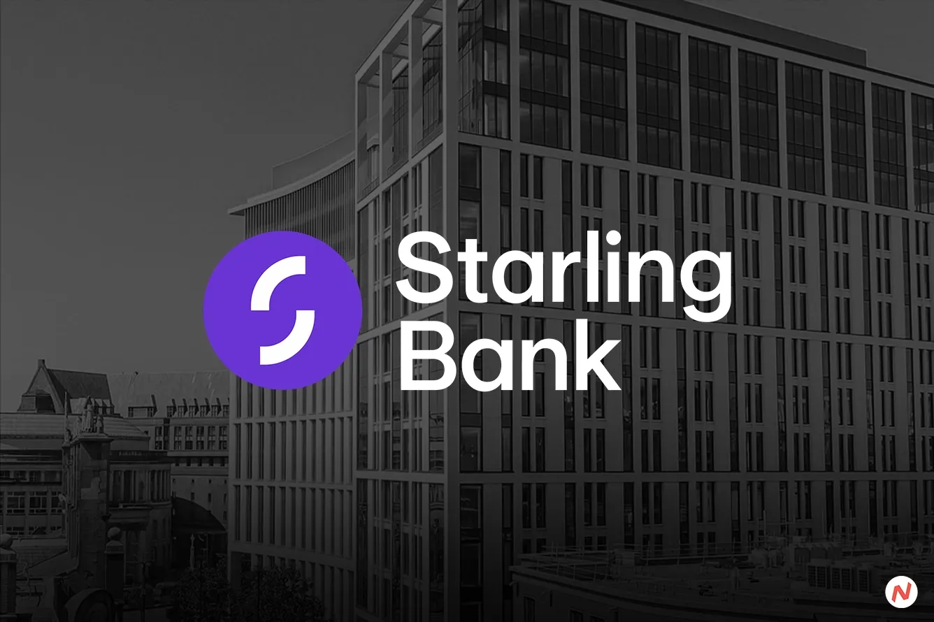 Starling Bank logo on a smartphone or digital banking interface, representing the U.K. challenger bank fined for financial cr