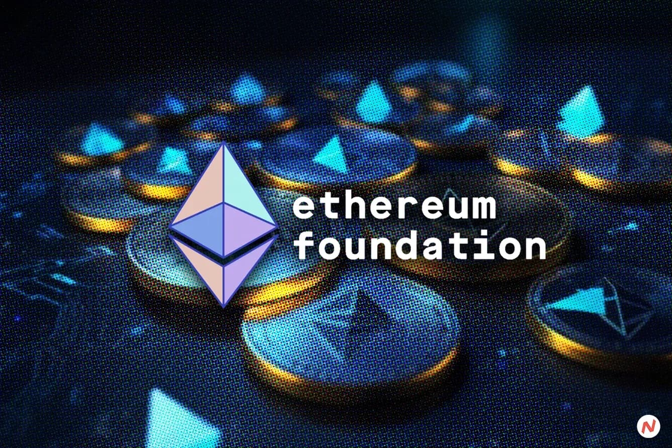 Ethereum Foundation logo and 50,000 ETH transferred to a new DeFi wallet