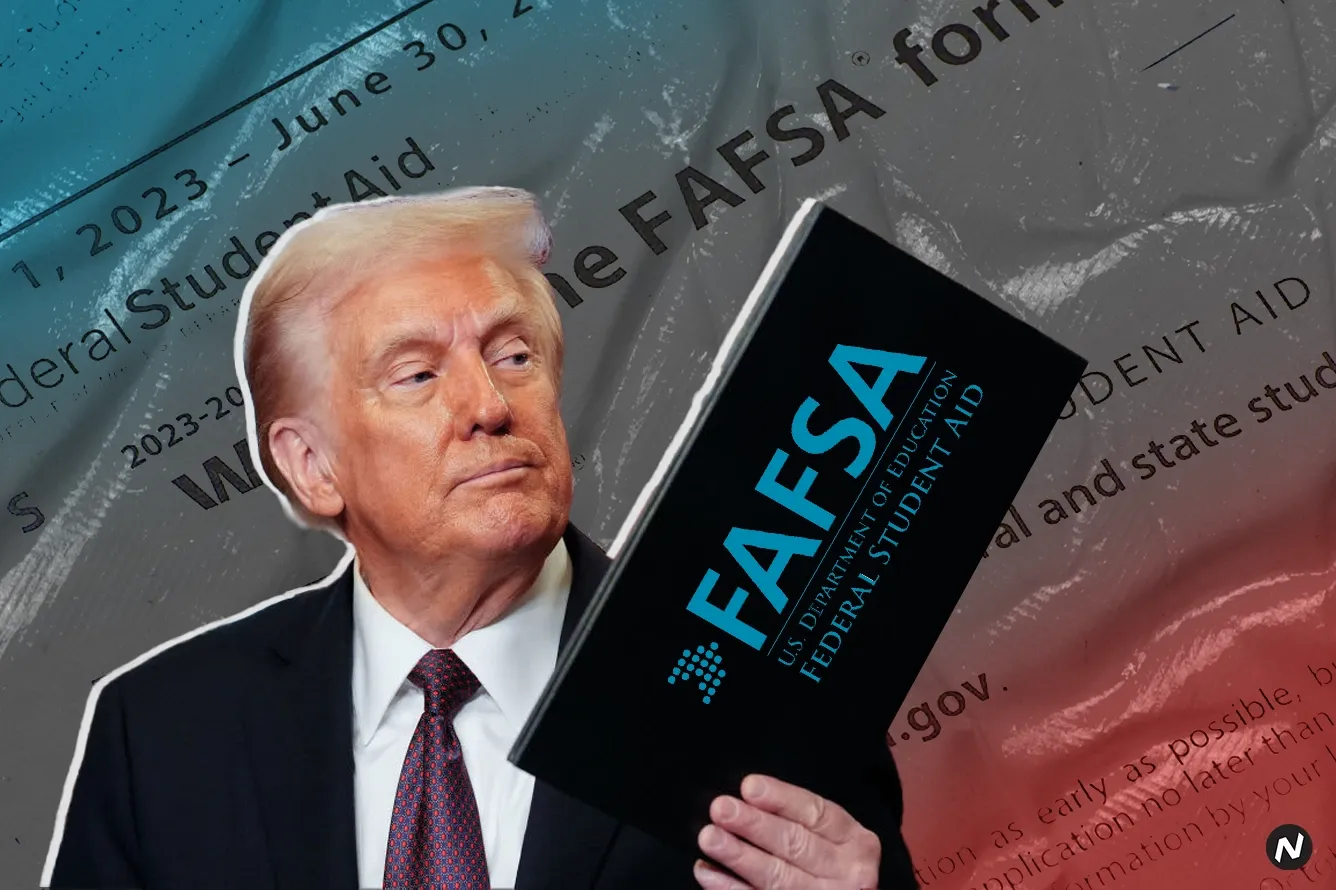 President Donald Trump issuing a directive on federal loan and grant freeze