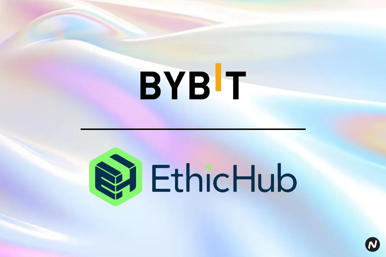 Bybit and EthicHub partnership logo: $1 million investment for blockchain-powered agricultural finance to support small coffe