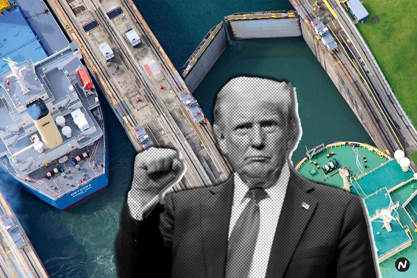 President Donald Trump speaks about Chinese influence on the Panama Canal and potential US intervention