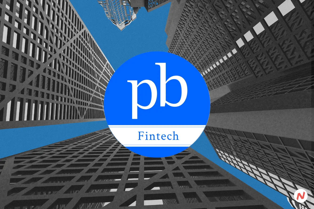PB Fintech stock chart showing share price decline after ₹696 crore healthcare investment announcement