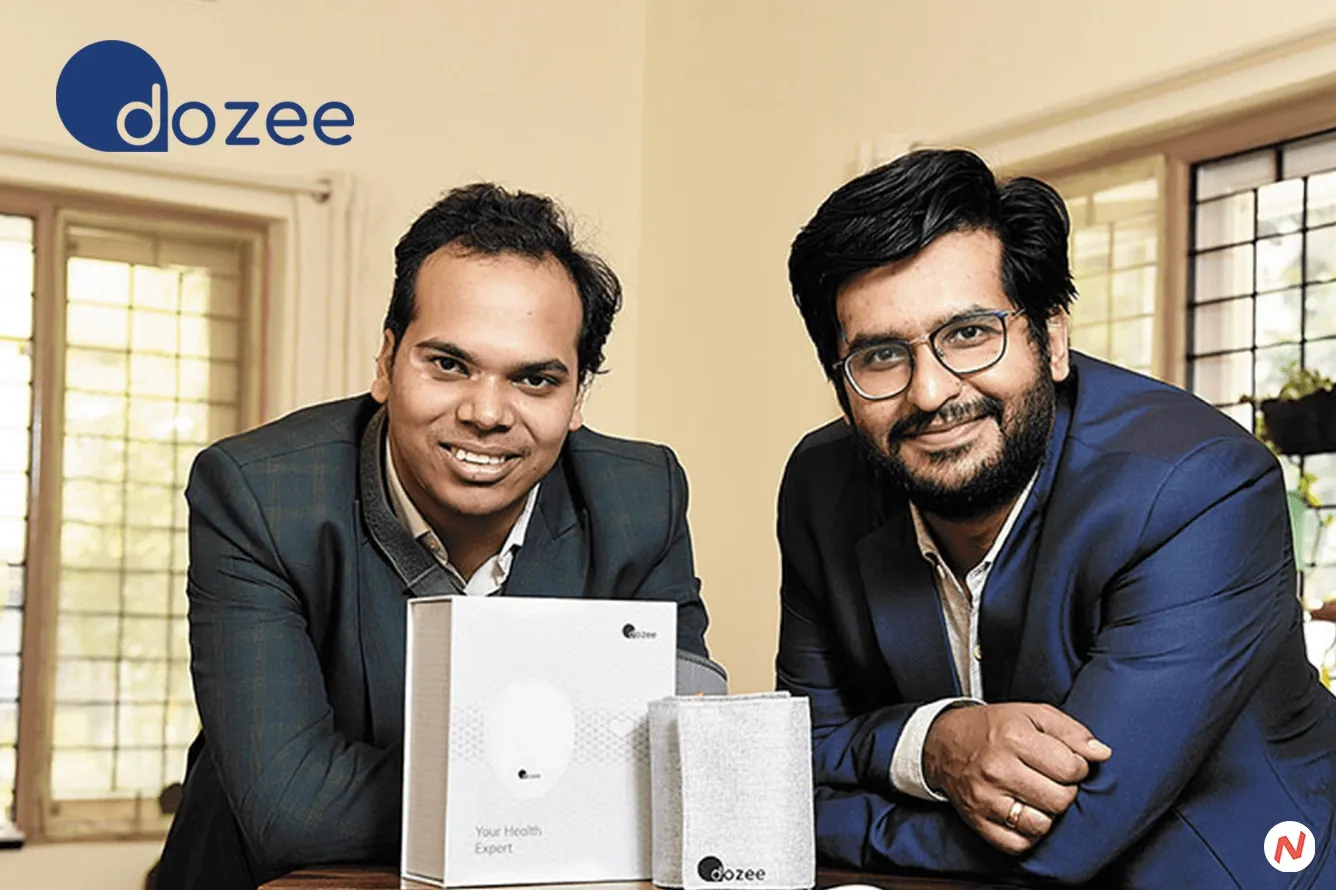 Dozee co-founders Mudit Dandwate and Gaurav Parchani with contactless patient monitoring technology