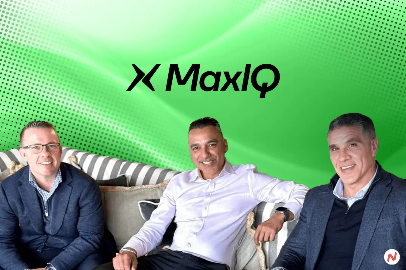 MaxIQ logo and headline about $7.8M seed round led by Dell Technologies Capital for AI-powered customer journey platform