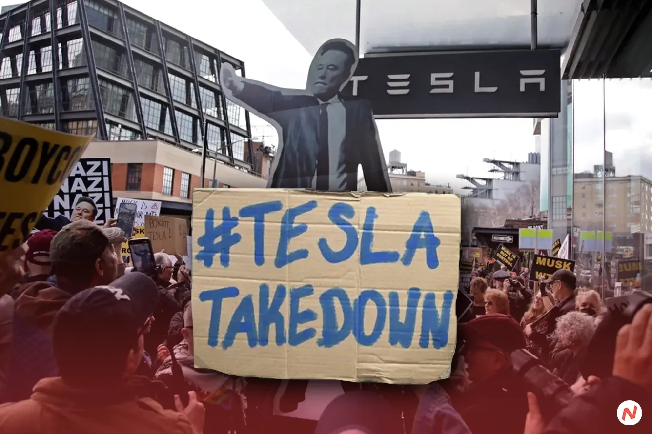 Global Tesla Takedown protests against Elon Musk's political influence and spending cuts