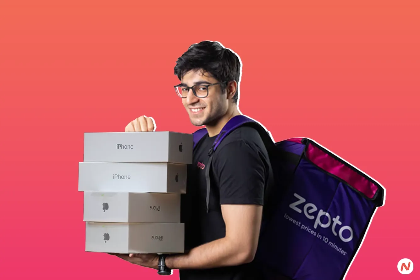 Zepto quick commerce platform offers Apple products including iPhone, iPad, and AirPods for fast delivery