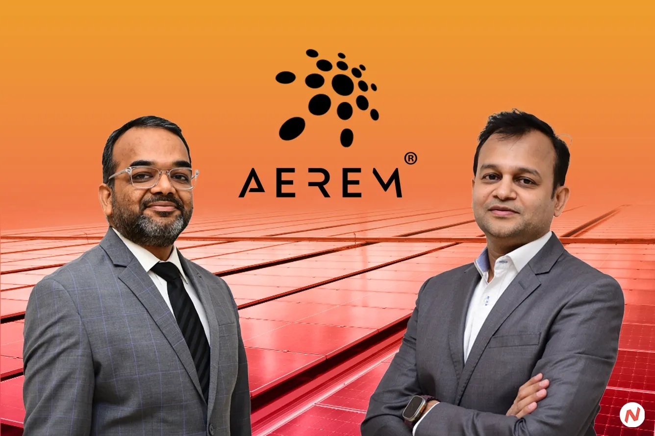 Aerem founders Anand Jain and Vikesh Agarwal; company raises ₹100 crore for rooftop solar expansion for India's MSMEs