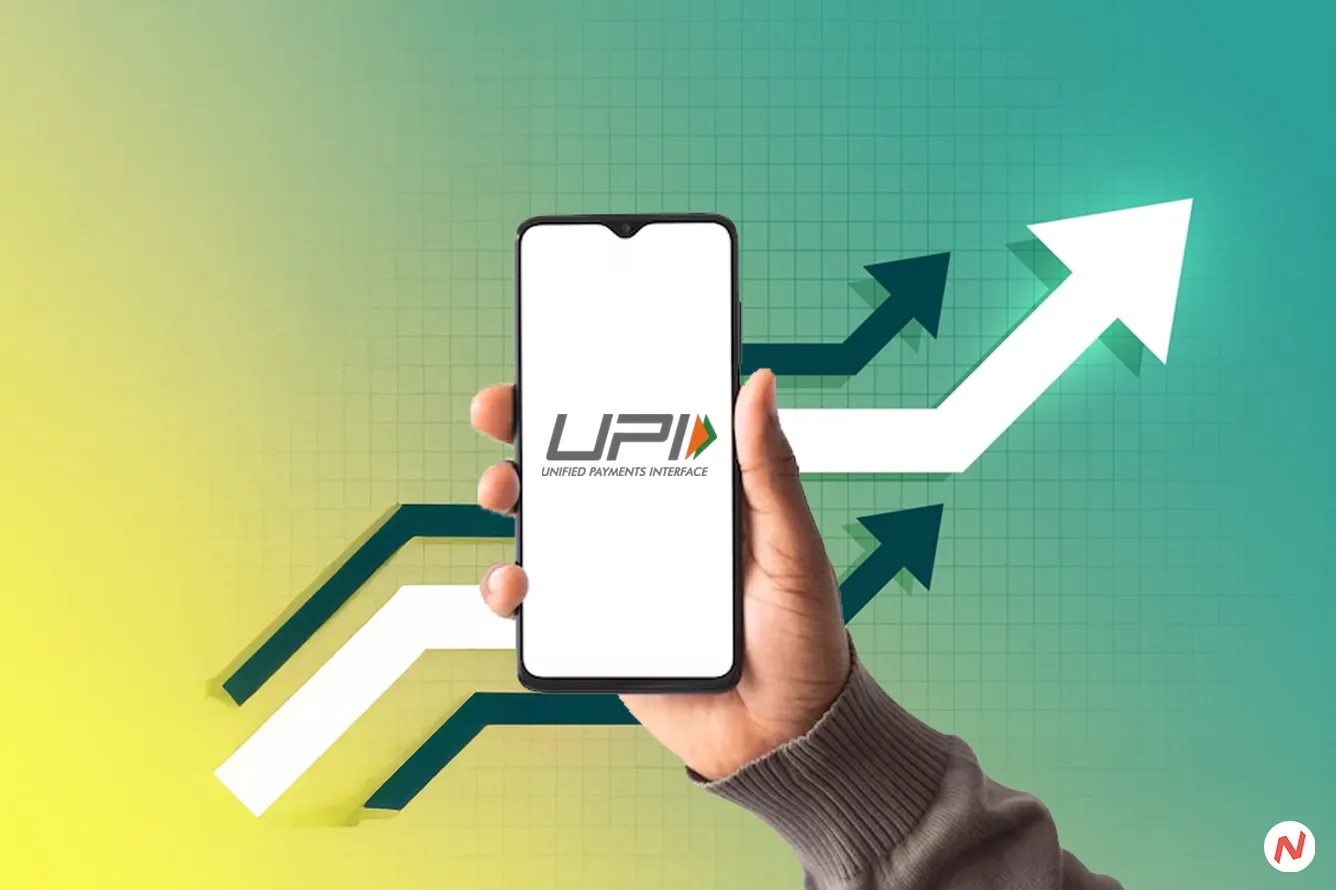 Graphic showing UPI transaction growth with ₹24.77 lakh crore milestone for March 2025