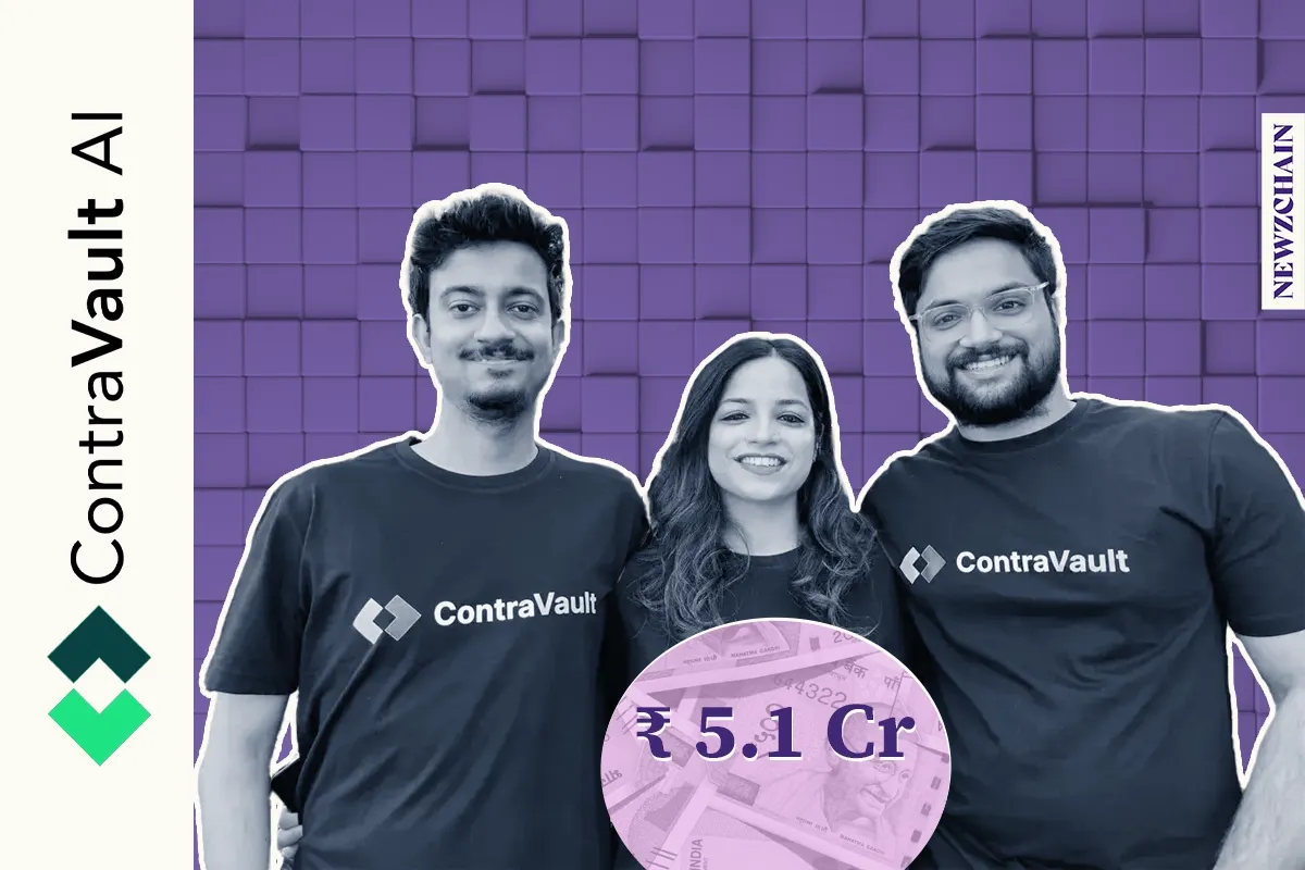 ContraVault AI logo: AI-powered tender management platform founded in 2023 by Sayan Sen, Tanmay Juneja, and Isha Juneja