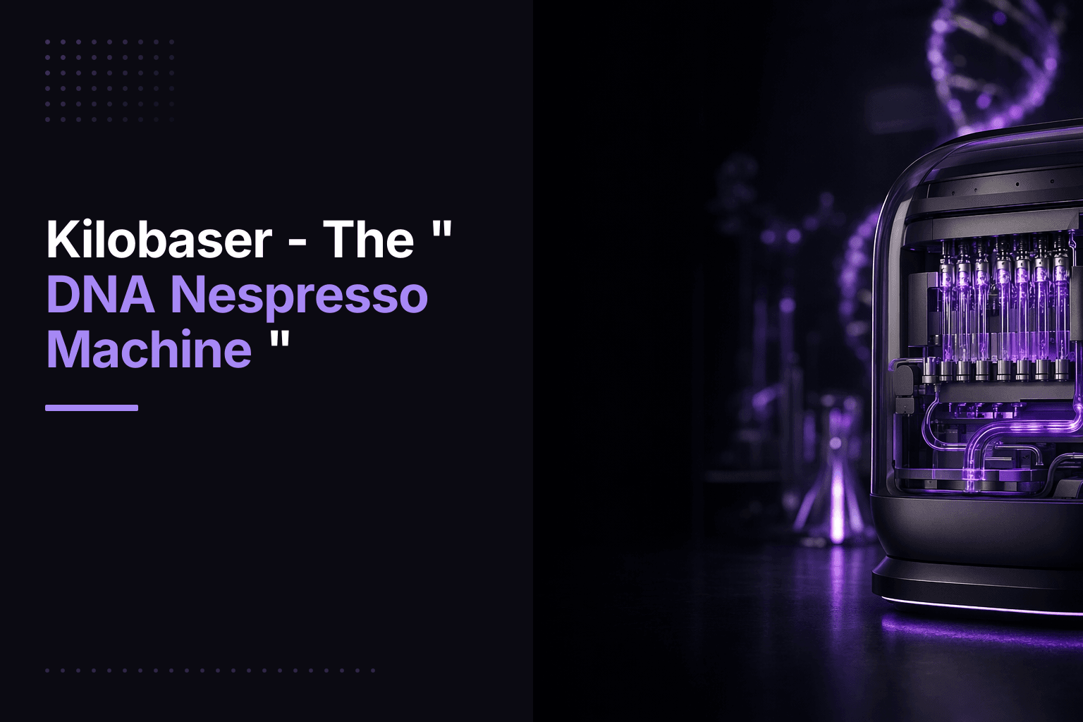 Kilobaser DNA synthesizer by Briefcase Biotec, a lab device for creating custom DNA molecules on demand
