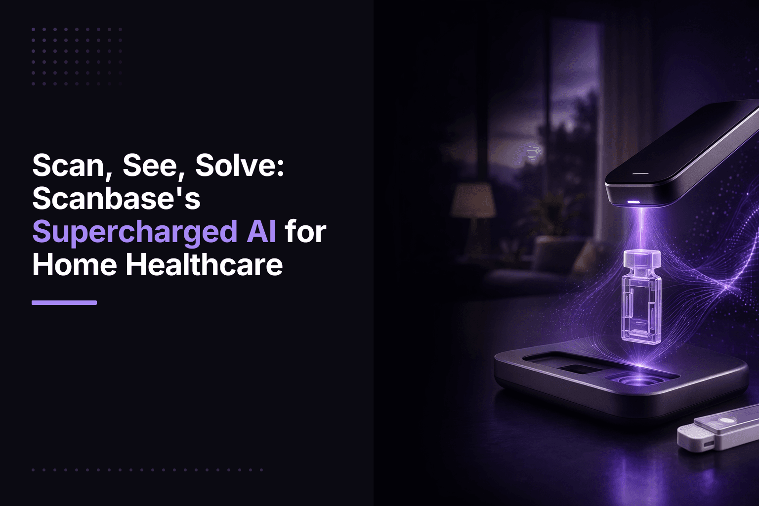 Scanbase logo or AI home diagnostic device illustration representing at-home healthcare powered by artificial intelligence
