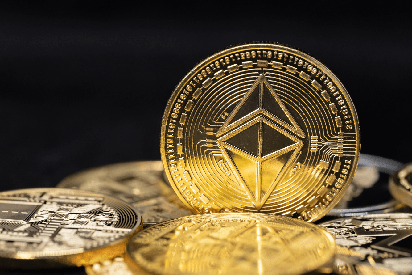 Ethereum logo alongside an ETF or regulatory document, reflecting SEC scrutiny