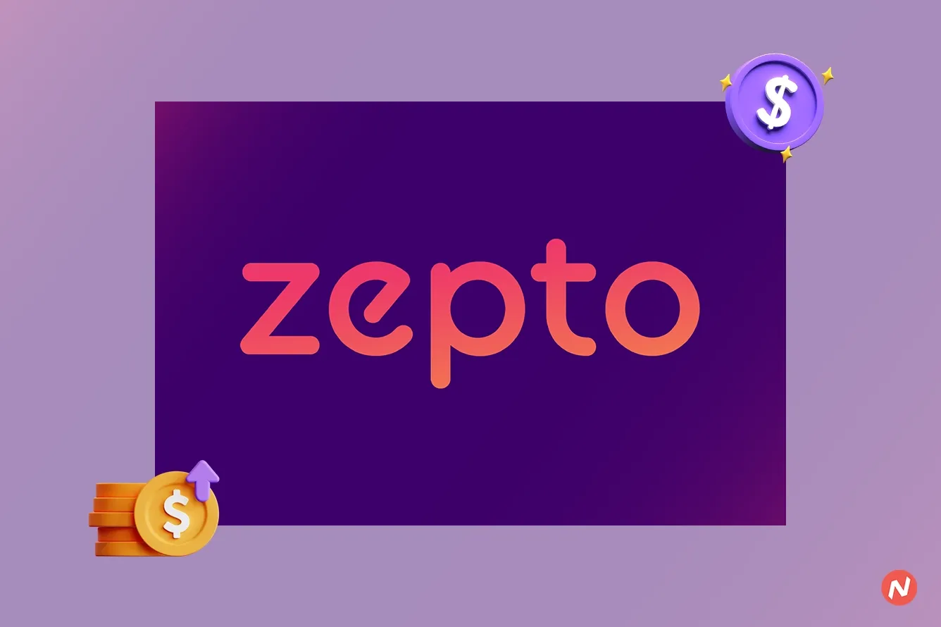 Zepto logo with quick-commerce items
