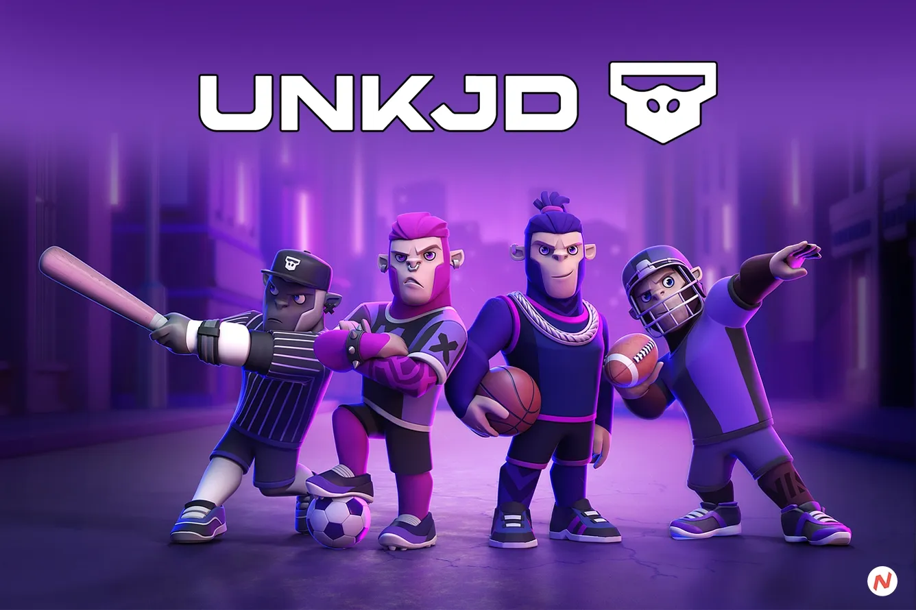 Unkjd logo, a gaming platform merging blockchain, NFTs, and play-and-earn