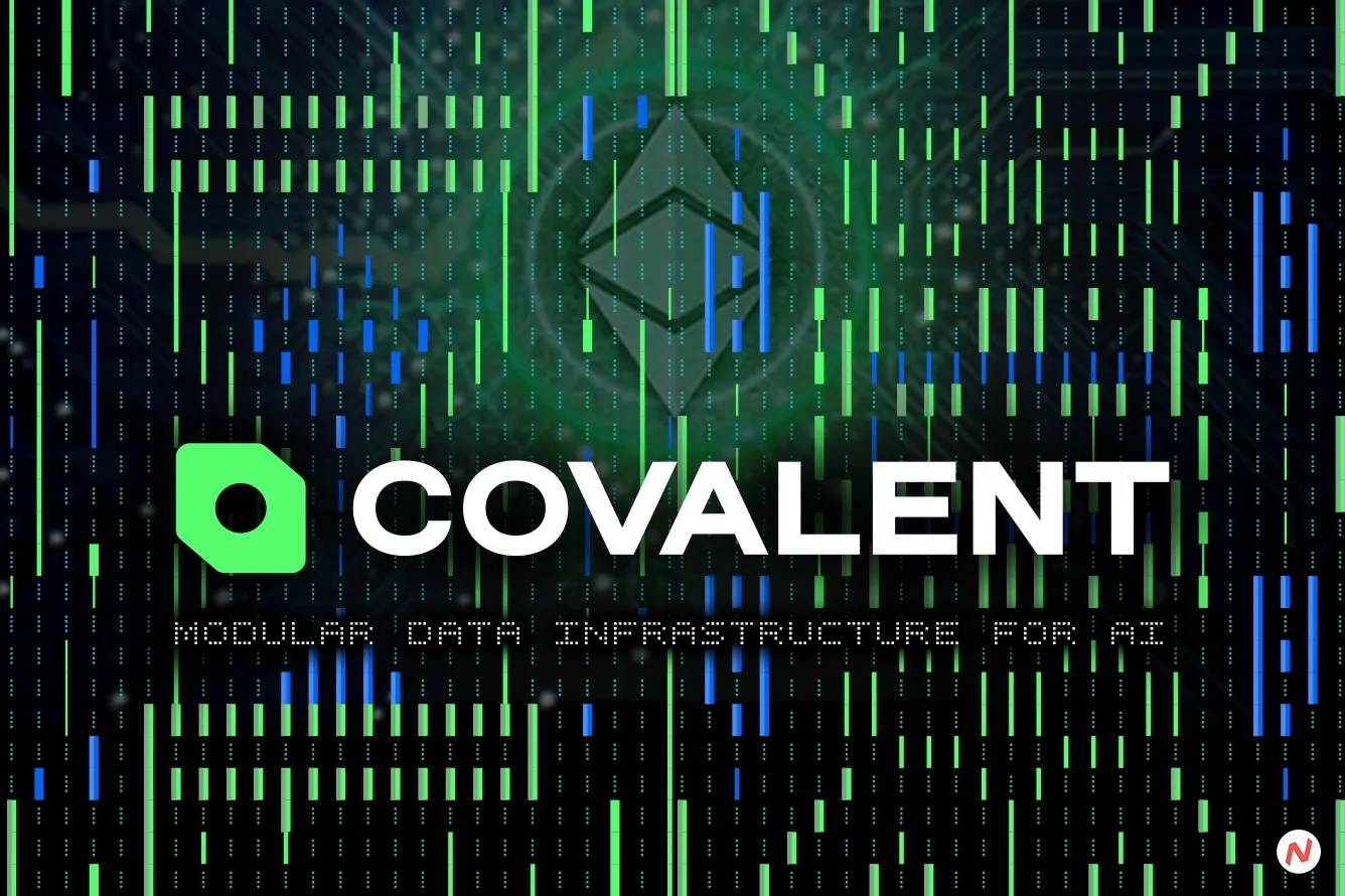 Covalent blockchain data API rebranding with 'New Dawn' initiative featuring neon green and blue design