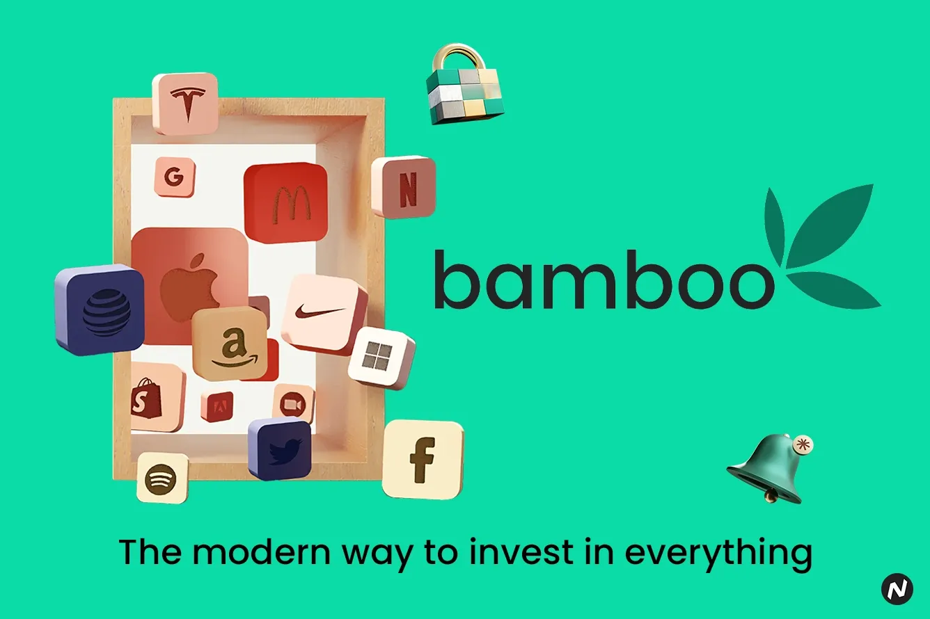 Bamboo investment app interface showing US stocks and portfolio management for African investors