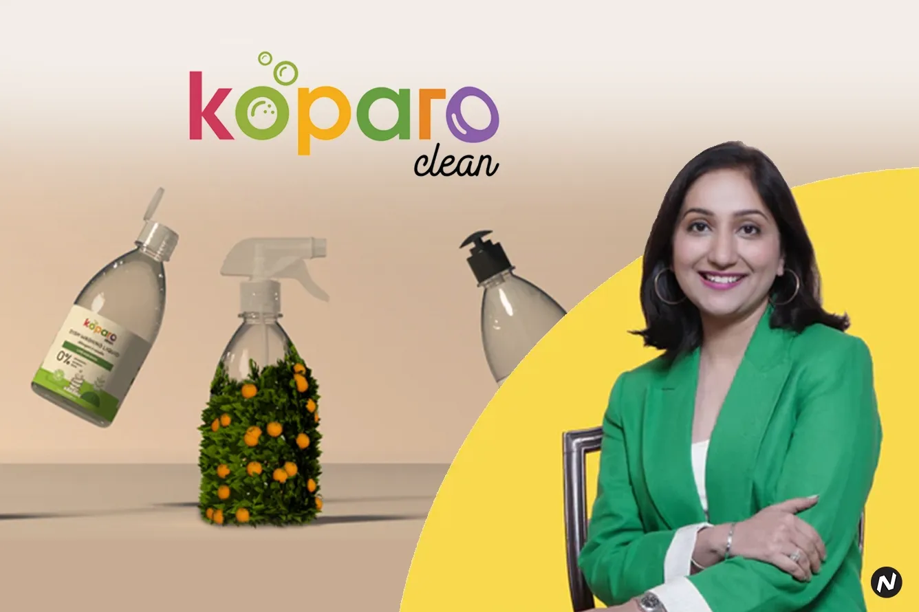 Koparo Clean founder Simran Khara with a range of natural, eco-friendly home cleaning products in recyclable packaging.