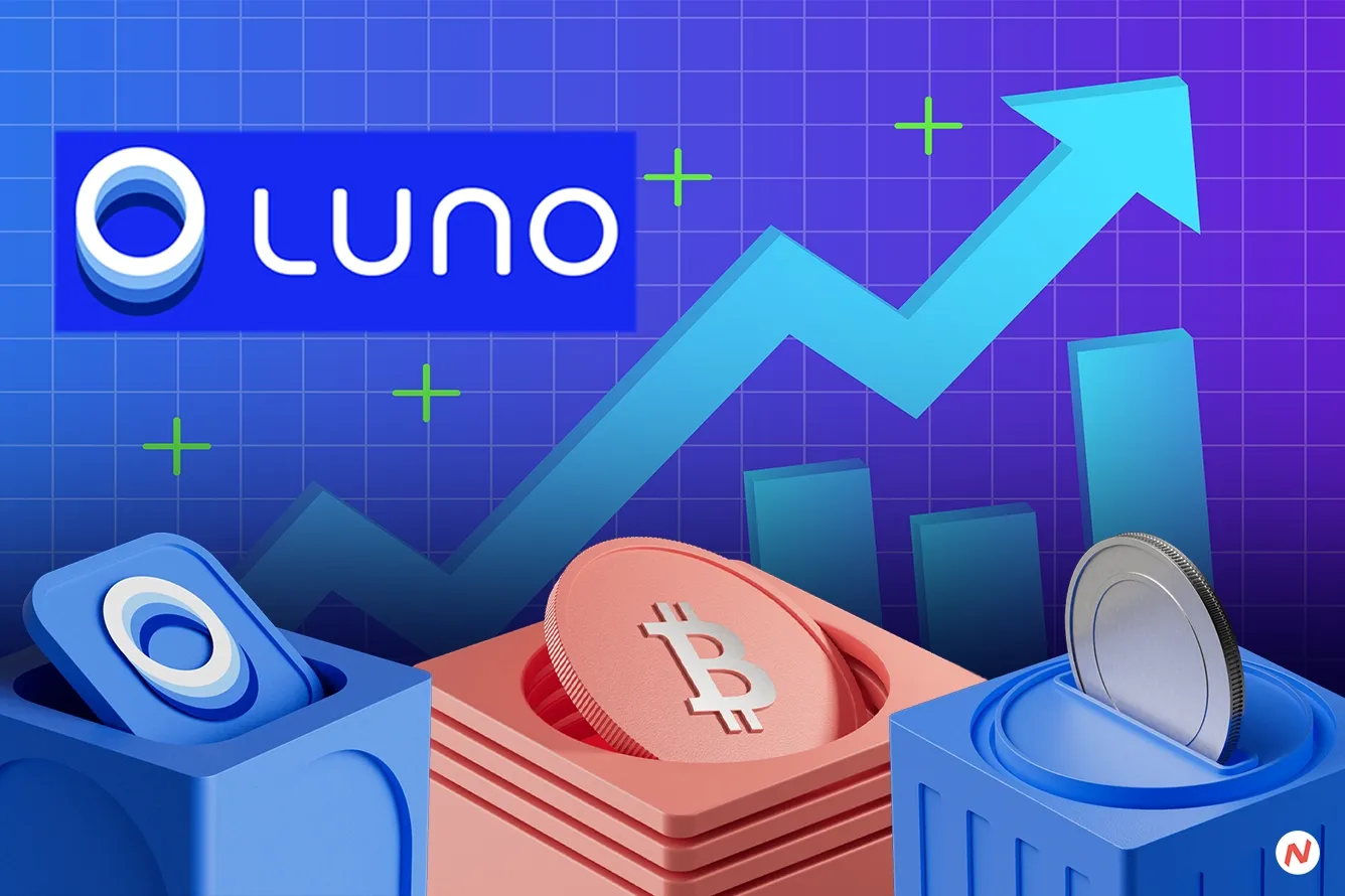 Luno crypto platform logo with 9M+ users in 43 countries, FSCA licensed in South Africa, 2023 CEO transition