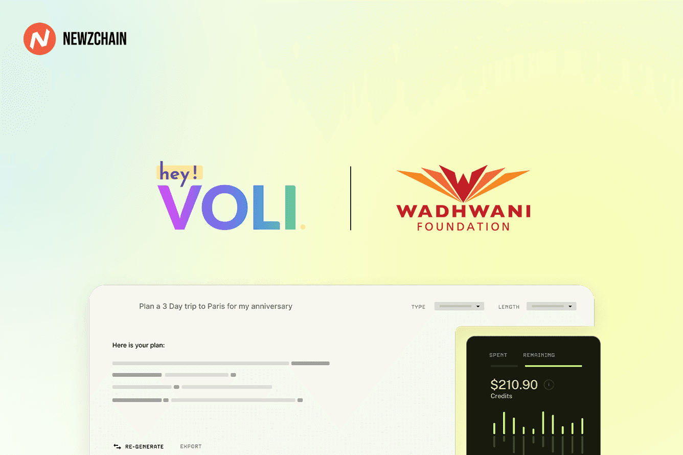 HeyVoli AI platform logo and Wadhwani Foundation Liftoff 9.0 program selection announcement