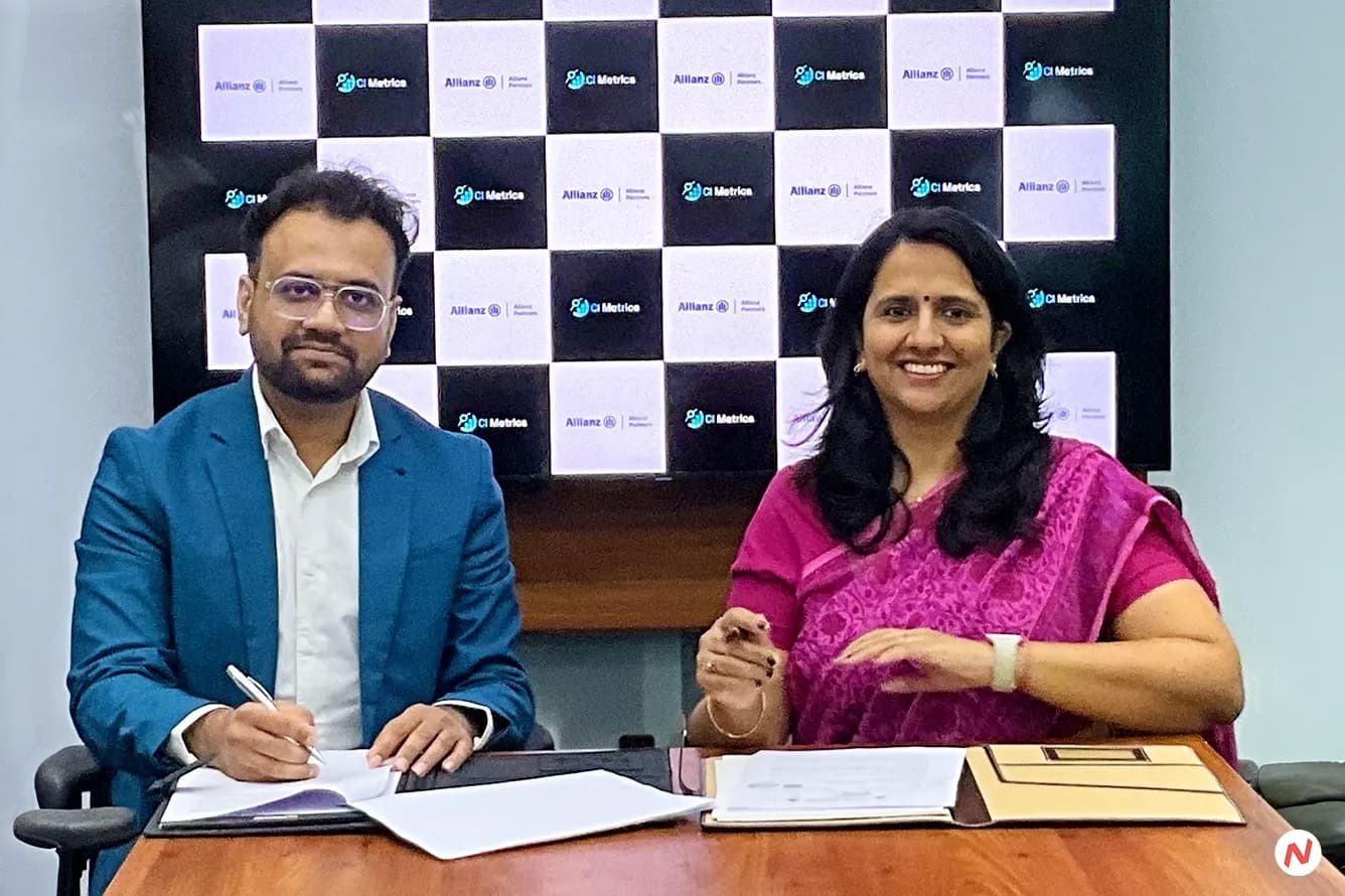 Allianz Partners India and CI Metrics partnership logo for predictive weather-based automotive assistance solutions