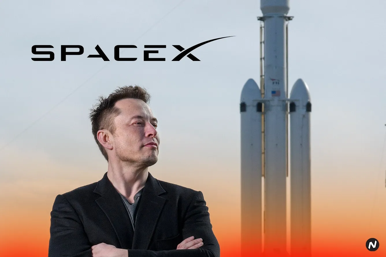 SpaceX Falcon 9 rocket on a launch pad, representing the $733M Space Force contract for eight national security missions