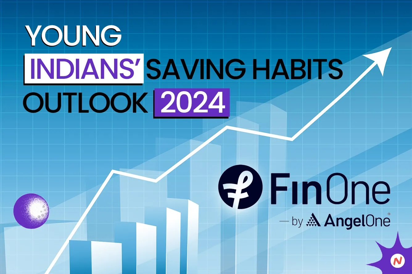 Fin One report by Angel One on young Indians' saving habits, showing stock preference and automated savings tool usage