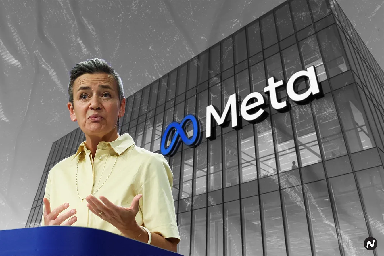 Meta logo; the company was fined €797.72M for Facebook Marketplace antitrust violations